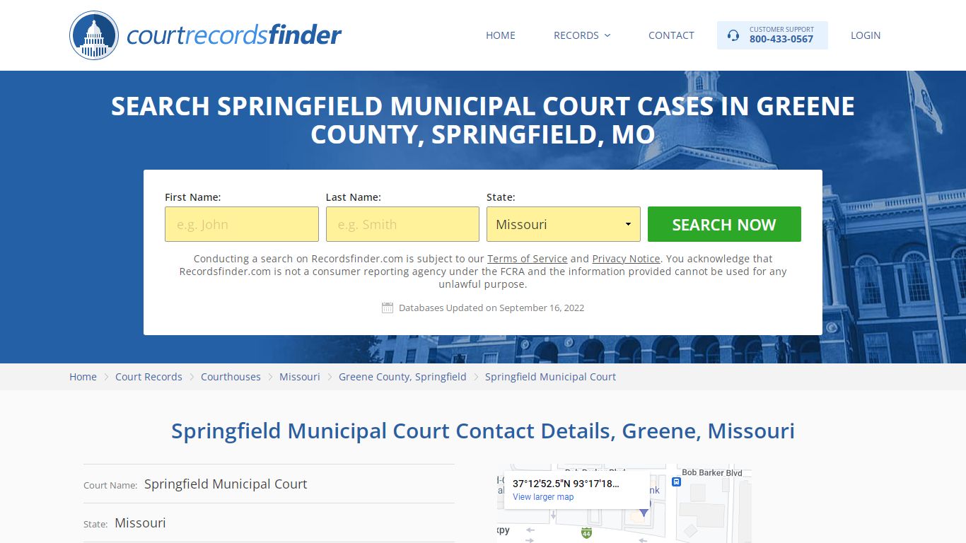 Springfield Municipal Court Case Search - Greene County, MO - RecordsFinder